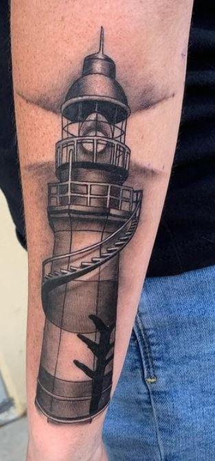 black and grey light house 